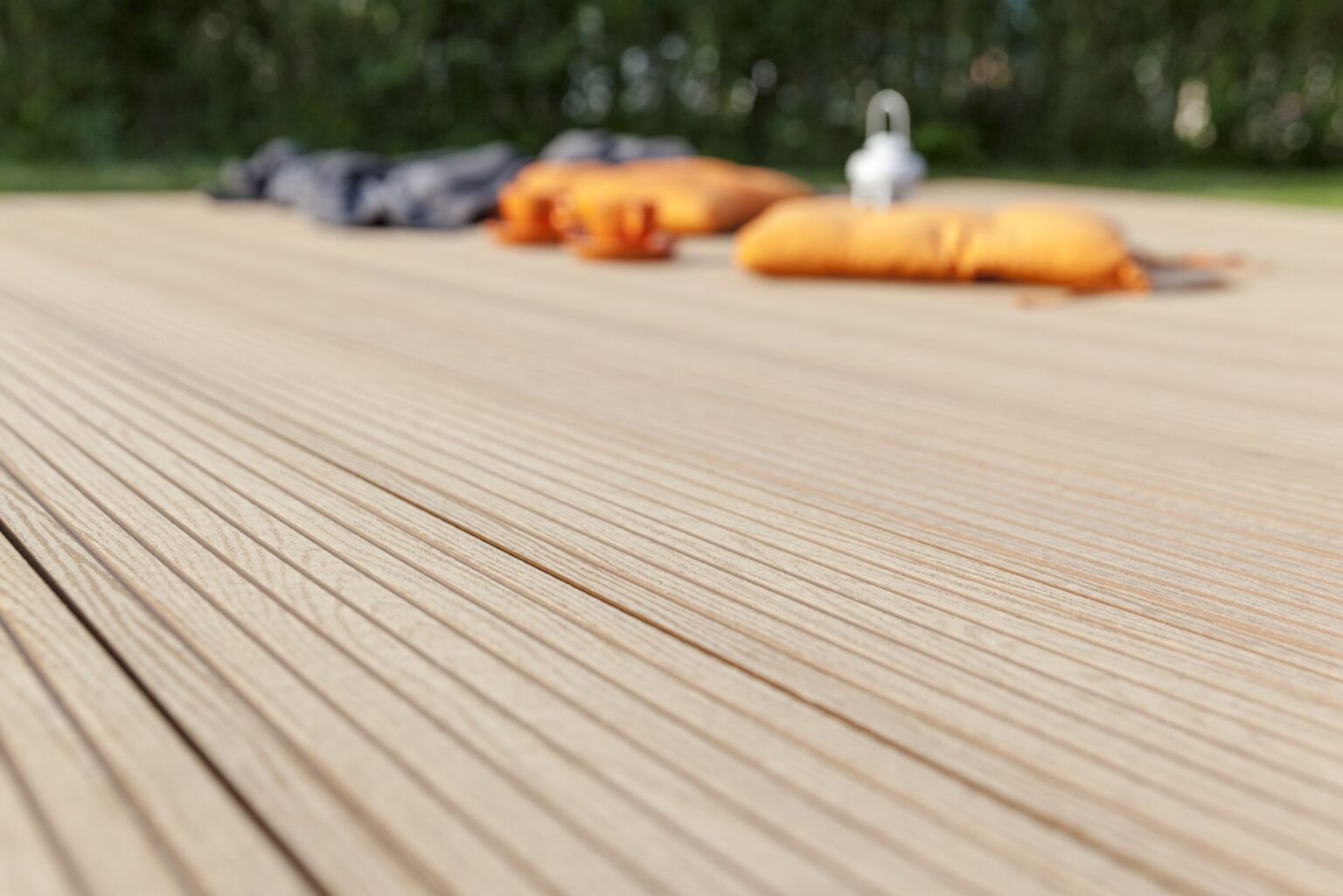 Composite decking material close-up